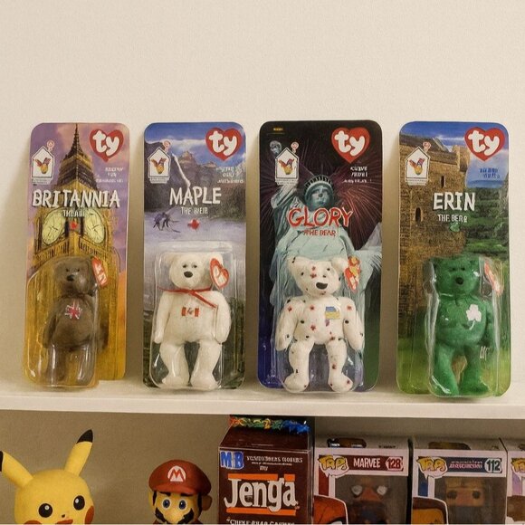 Lot Of 4 Ty McDonalds Teenie Beanie Bears: BRITANNIA MAPLE ERIN GLORY The Bears - Picture 1 of 9